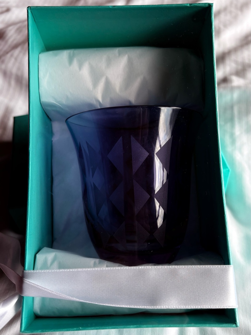 Tiffany Berries Collection Water Glass in Amethyst Purple Lead Crystal, NWT